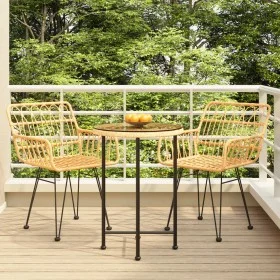 3-teiliges Garten-Esszimmerset aus synthetischem Rattan von vidaXL, Gartensets - Ref: Foro24-3157833, Preis: 177,63 €, Rabatt: %