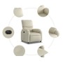 Sillón reclinable eléctrico de cuero sintético crema