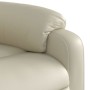 Sillón reclinable eléctrico de cuero sintético crema
