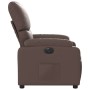 Sillón reclinable eléctrico de cuero sintético marrón