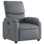 Sillón reclinable eléctrico de cuero sintético gris