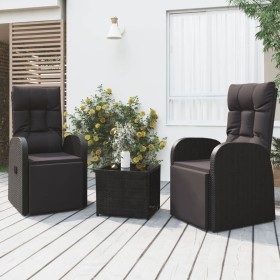 Garden lounge set 3 pieces synthetic rattan and black steel by vidaXL, Garden sets - Ref: Foro24-3157660, Price: 387,38 €, Di...