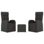 Garden lounge set 3 pieces synthetic rattan and black steel by vidaXL, Garden sets - Ref: Foro24-3157660, Price: 410,83 €, Di...