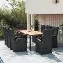 9 Stück Akazienholz synthetisches Rattan schwarz Garten Esszimmer Set von vidaXL, Gartensets - Ref: Foro24-3157611, Preis: 1,...