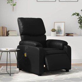 Sillón de masaje reclinable eléctrico cuero sintético negro en Sillones | Comprar online en Foro24