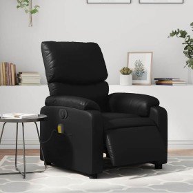 Sillón de masaje reclinable eléctrico cuero sintético negro en Sillones | Comprar online en Foro24