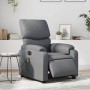 Sillón de masaje reclinable eléctrico cuero sintético gris