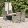 5-teiliges Garten-Essset mit grauen Kissen aus synthetischem Rattan von vidaXL, Gartensets - Ref: Foro24-3157593, Preis: 738,...