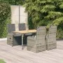 5-teiliges Garten-Essset mit grauen Kissen aus synthetischem Rattan von vidaXL, Gartensets - Ref: Foro24-3157593, Preis: 706,...