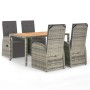 5-piece garden dining set with gray synthetic rattan cushions by vidaXL, Garden sets - Ref: Foro24-3157593, Price: 738,86 €, ...