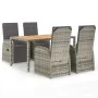 5-teiliges Garten-Essset mit grauen Kissen aus synthetischem Rattan von vidaXL, Gartensets - Ref: Foro24-3157593, Preis: 706,...