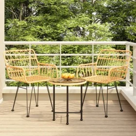 3-teiliges Garten-Essset aus synthetischem Rattan von vidaXL, Gartensets - Ref: Foro24-3157829, Preis: 169,46 €, Rabatt: %