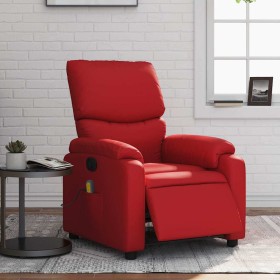 Sillón de masaje reclinable eléctrico de cuero artificial rojo en Sillones | Comprar online en Foro24