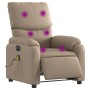 Sillón reclinable de masaje eléctrico cuero sintético capuchino