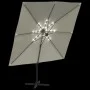 Cantilever parasol with sand white LED 400x300 cm by vidaXL, Umbrellas - Ref: Foro24-319927, Price: 307,39 €, Discount: %