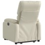 Sillón reclinable elevable cuero artificial color crema