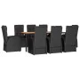 9-piece garden dining set with black synthetic rattan cushions. by vidaXL, Garden sets - Ref: Foro24-3157605, Price: 1,00 €, ...