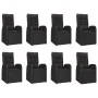 9-teiliges Garten-Esszimmerset und Kissen synthetisches Rattan schwarz von vidaXL, Gartensets - Ref: Foro24-3157605, Preis: 1...