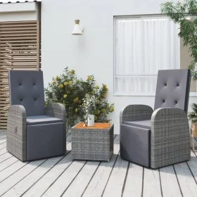 Gartenmöbel-Set 3-teilig Akazienholz grau synthetisches Rattan von vidaXL, Gartensets - Ref: Foro24-3157656, Preis: 328,78 €,...