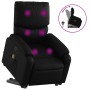 Sillón reclinable de masaje de pie cuero artificial negro