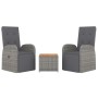 Gartenmöbel-Set 3-teilig Akazienholz grau synthetisches Rattan von vidaXL, Gartensets - Ref: Foro24-3157656, Preis: 351,82 €,...