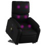 Sillón reclinable de masaje de pie cuero artificial negro