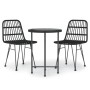3-teiliges Garten-Ess-Set aus schwarzem synthetischem Rattan von vidaXL, Gartensets - Ref: Foro24-3157836, Preis: 173,61 €, R...