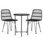 3-teiliges Garten-Ess-Set aus schwarzem synthetischem Rattan von vidaXL, Gartensets - Ref: Foro24-3157836, Preis: 171,01 €, R...