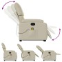 Sillón reclinable de masaje de pie cuero artificial color crema