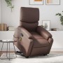 Sillón reclinable de masaje de pie de cuero sintético marrón
