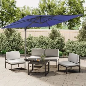 Cantilever parasol with azure blue LEDs 400x300 cm by vidaXL, Umbrellas - Ref: Foro24-319932, Price: 276,49 €, Discount: %