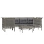 7-piece garden furniture set with gray synthetic rattan cushions by vidaXL, Garden sets - Ref: Foro24-3187564, Price: 433,76 ...
