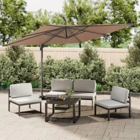 Cantilever parasol with taupe gray LEDs 400x300 cm by vidaXL, Umbrellas - Ref: Foro24-319930, Price: 290,51 €, Discount: %