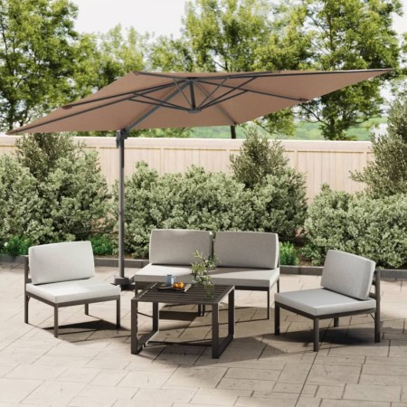 Cantilever parasol with taupe gray LEDs 400x300 cm by vidaXL, Umbrellas - Ref: Foro24-319930, Price: 290,51 €, Discount: %