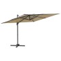 Cantilever parasol with taupe gray LEDs 400x300 cm by vidaXL, Umbrellas - Ref: Foro24-319930, Price: 290,51 €, Discount: %