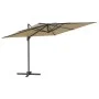 Cantilever parasol with taupe gray LEDs 400x300 cm by vidaXL, Umbrellas - Ref: Foro24-319930, Price: 290,51 €, Discount: %