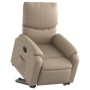 Sillón elevable eléctrico cuero artificial capuchino