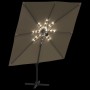 Cantilever parasol with taupe gray LEDs 400x300 cm by vidaXL, Umbrellas - Ref: Foro24-319930, Price: 290,51 €, Discount: %
