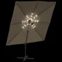Cantilever parasol with taupe gray LEDs 400x300 cm by vidaXL, Umbrellas - Ref: Foro24-319930, Price: 290,51 €, Discount: %