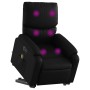 Sillón de masaje elevable eléctrico cuero sintético negro