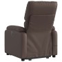 Sillón de masaje elevable eléctrico cuero sintético marrón