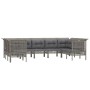 Gartenmöbel-Set 9-teilig und Kissen aus synthetischem Rattan in Grau von vidaXL, Gartensets - Ref: Foro24-3187566, Preis: 546...