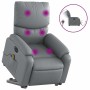 Sillón de masaje elevable eléctrico cuero sintético gris
