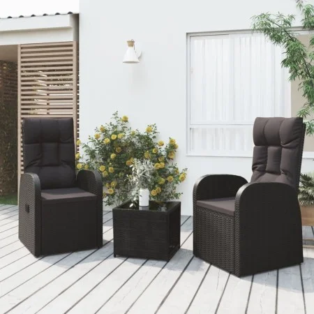Garden lounge set 3 pieces synthetic rattan and black steel by vidaXL, Garden sets - Ref: Foro24-3157659, Price: 357,77 €, Di...
