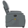 Sillón de masaje elevable eléctrico cuero sintético gris