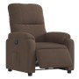 Sillón reclinable eléctrico tela de microfibra marrón