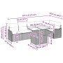 Conjunto de sofá de jardín con cojín 7 pcs Negro Poliratán
