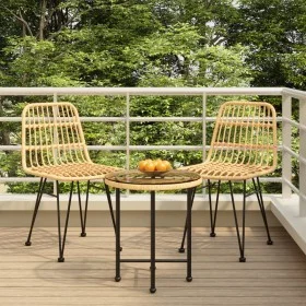 3-teiliges Garten-Esszimmerset aus synthetischem Rattan von vidaXL, Gartensets - Ref: Foro24-3157831, Preis: 175,92 €, Rabatt: %