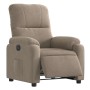 Sillón reclinable eléctrico tela de microfibra gris taupe