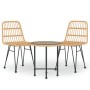 3-teiliges Garten-Esszimmerset aus synthetischem Rattan von vidaXL, Gartensets - Ref: Foro24-3157831, Preis: 178,32 €, Rabatt: %